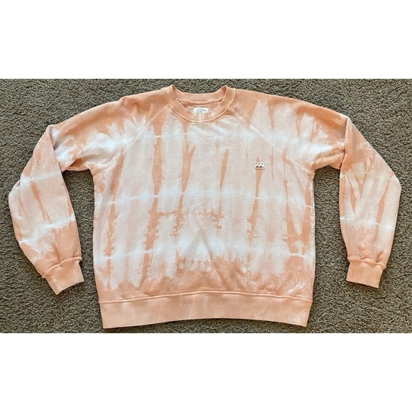 Billabong Women's Sun shrunk tie dye crewneck sweatshirt Pink Peach Size Large - Picture 1 of 6